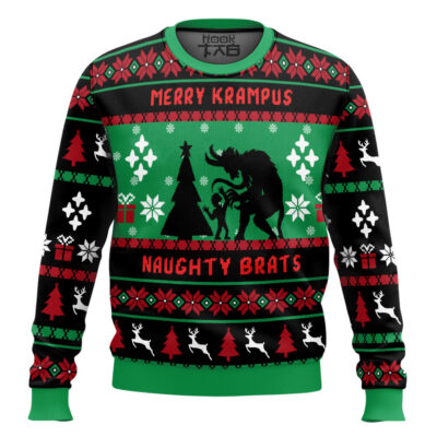 Hooktab Merry Krampus Naughty Brat Ugly Christmas Sweater