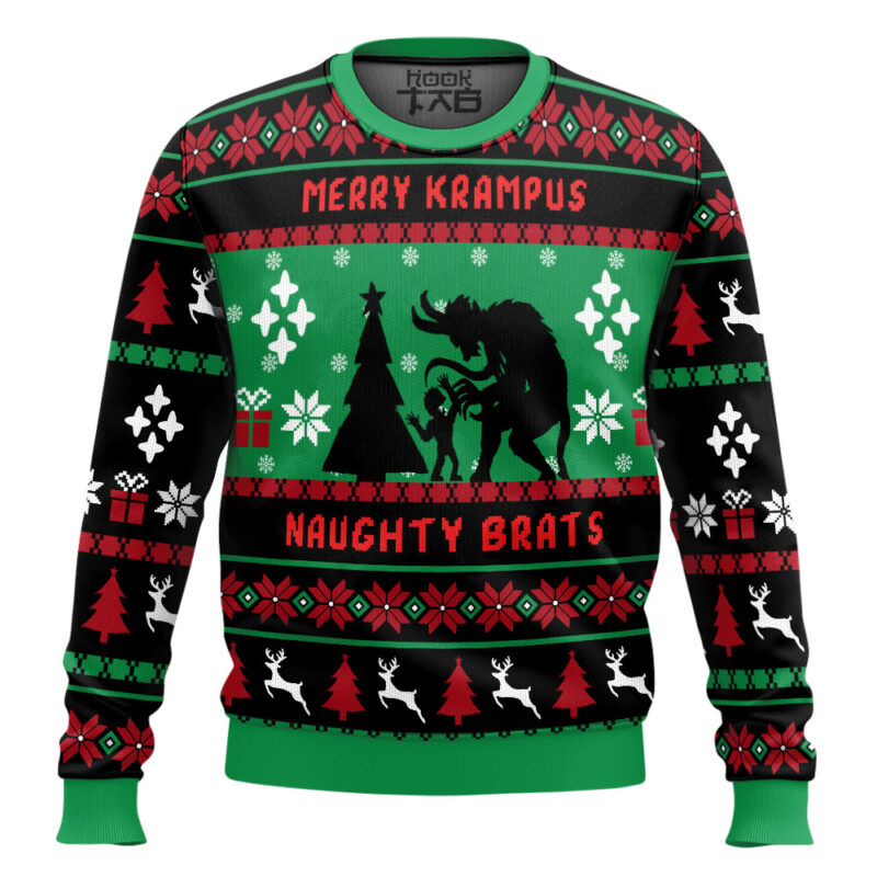 Hooktab Merry Krampus Naughty Brat Ugly Christmas Sweater