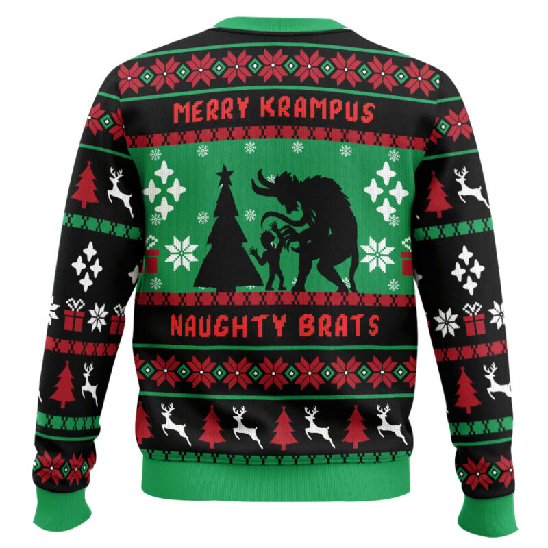Hooktab Merry Krampus Naughty Brat Ugly Christmas Sweater Hooktab Merry Krampus Naughty Brat Ugly Christmas Sweater