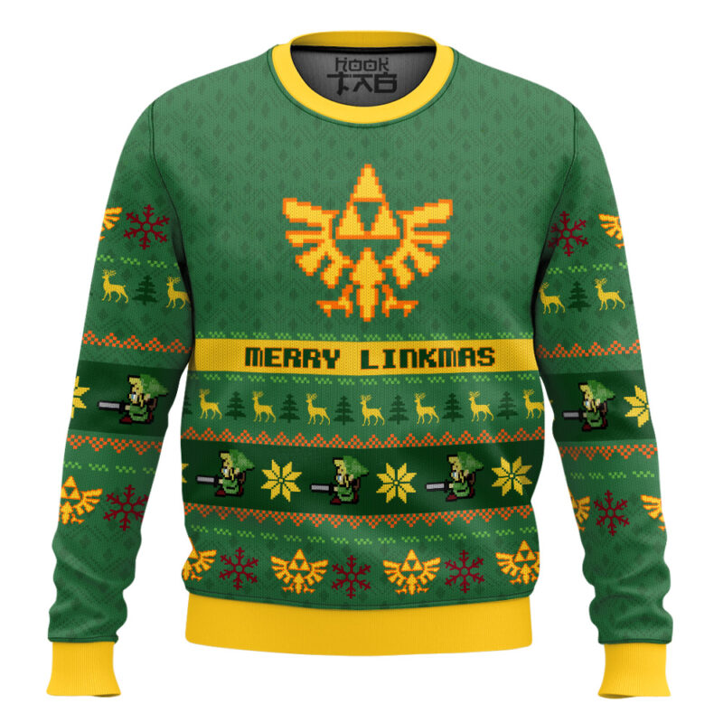 Hooktab Merry Linkmas Zelda Ugly Christmas Sweater