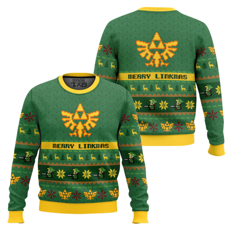 Hooktab Merry Linkmas Zelda Ugly Christmas Sweater Hooktab Merry Linkmas Zelda Ugly Christmas Sweater