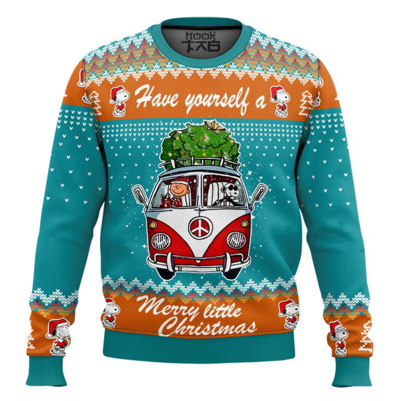 Hooktab Merry Little Christmas The Charlie Brown and Snoopy Show Ugly Christmas Sweater