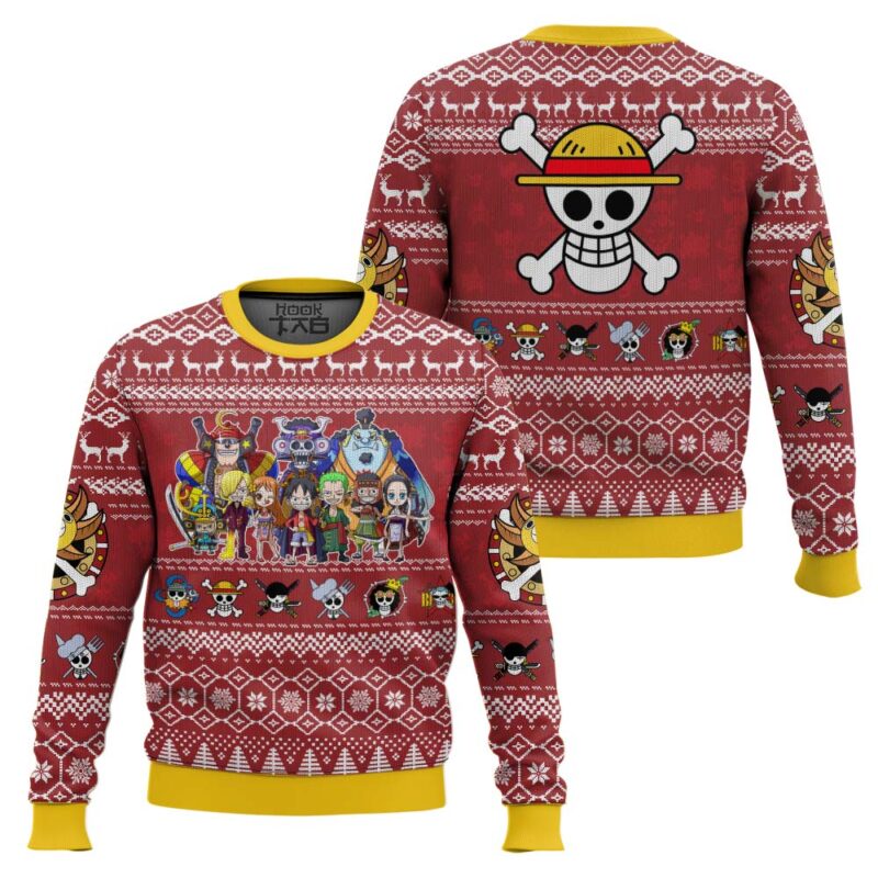 Hooktab Merry Mugiwara Pirates One Piece Ugly Christmas Sweater Hooktab Merry Mugiwara Pirates One Piece Ugly Christmas Sweater