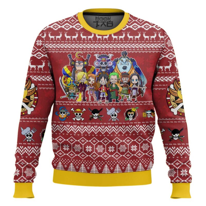 Hooktab Merry Mugiwara Pirates One Piece Ugly Christmas Sweater