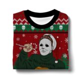 Hooktab Merry Myers Michael Myers Halloween Ugly Christmas Sweater