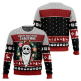 Hooktab Merry Nightmare Xmas Jack Skellington Ugly Christmas Sweater