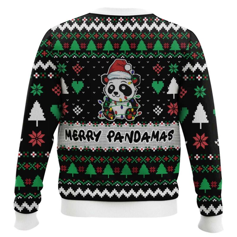 Hooktab Merry Pandamas Cute Panda Ugly Christmas Sweater Hooktab Merry Pandamas Cute Panda Ugly Christmas Sweater