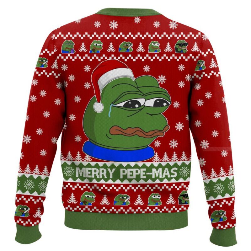 Hooktab Merry Pepe-mas Pepe The Frog Ugly Christmas Sweater Hooktab Merry Pepe-mas Pepe The Frog Ugly Christmas Sweater