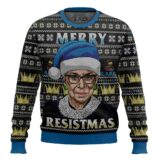 Hooktab Merry Resistmas Ruth Bader Ginsburg Ugly Christmas Sweater