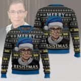 Hooktab Merry Resistmas Ruth Bader Ginsburg Ugly Christmas Sweater