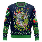 Hooktab Merry Rickmas Rick And Morty Ugly Christmas Sweater