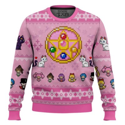 Hooktab Merry Senshi Christmas Sailor Moon Ugly Christmas Sweater