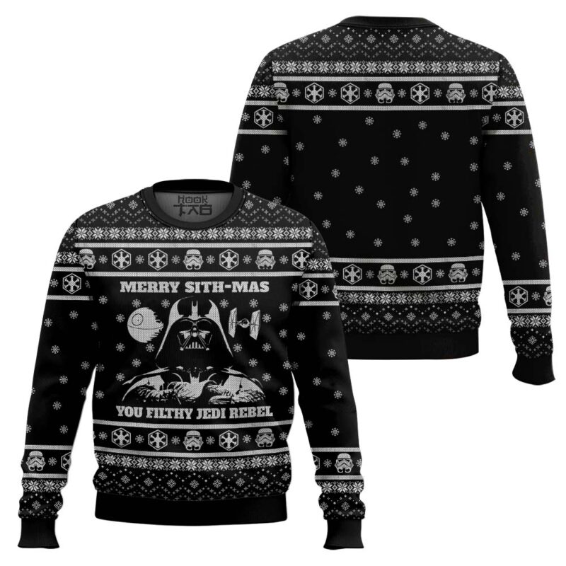 Hooktab Merry Sith-mas Darth Vader Star Wars Ugly Christmas Sweater Hooktab Merry Sith-mas Darth Vader Star Wars Ugly Christmas Sweater