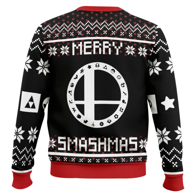 Hooktab Merry Smashmas Super Smash Bros Ugly Christmas Sweater Hooktab Merry Smashmas Super Smash Bros Ugly Christmas Sweater