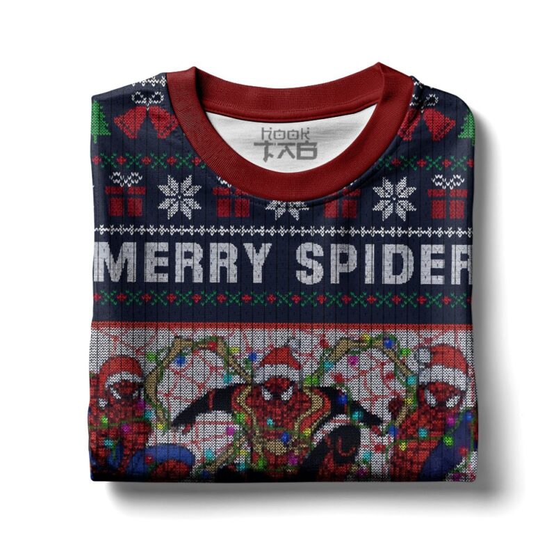 Hooktab Merry Spider Christmas Spider-man Ugly Christmas Sweater Hooktab Merry Spider Christmas Spider-man Ugly Christmas Sweater