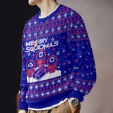 Hooktab Merry Squidmas Squid Game Ugly Christmas Sweater
