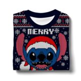Hooktab Merry Stitchmas Lilo And Stitch Ugly Christmas Sweater