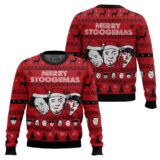 Hooktab Merry Stoogemas 3 Stooges Ugly Christmas Sweater