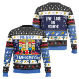 Hooktab Merry Trekmas Star Trek Ugly Christmas Sweater