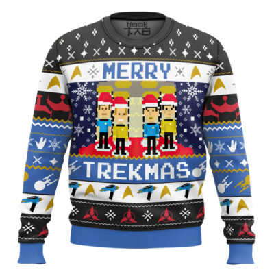 Hooktab Merry Trekmas Star Trek Ugly Christmas Sweater