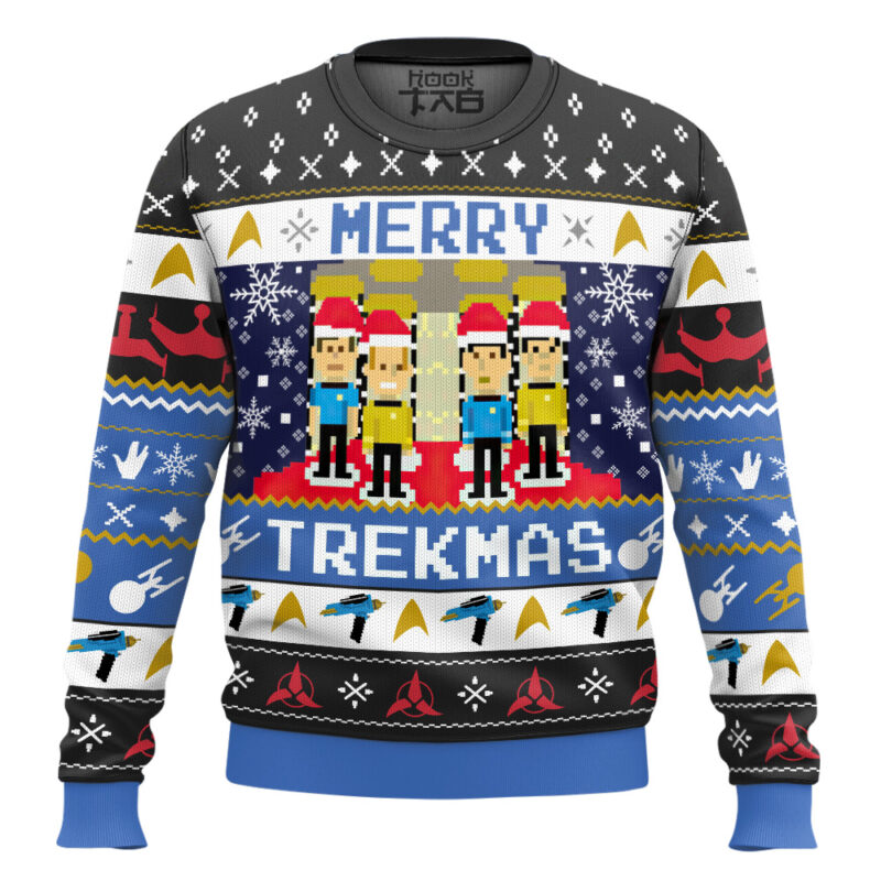 Hooktab Merry Trekmas Star Trek Ugly Christmas Sweater