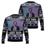 Hooktab Merry Wick-mas John Wick Ugly Christmas Sweater