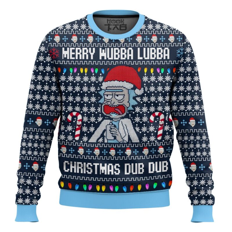 Hooktab Merry Wubba Lubba Rick And Morty Ugly Christmas Sweater