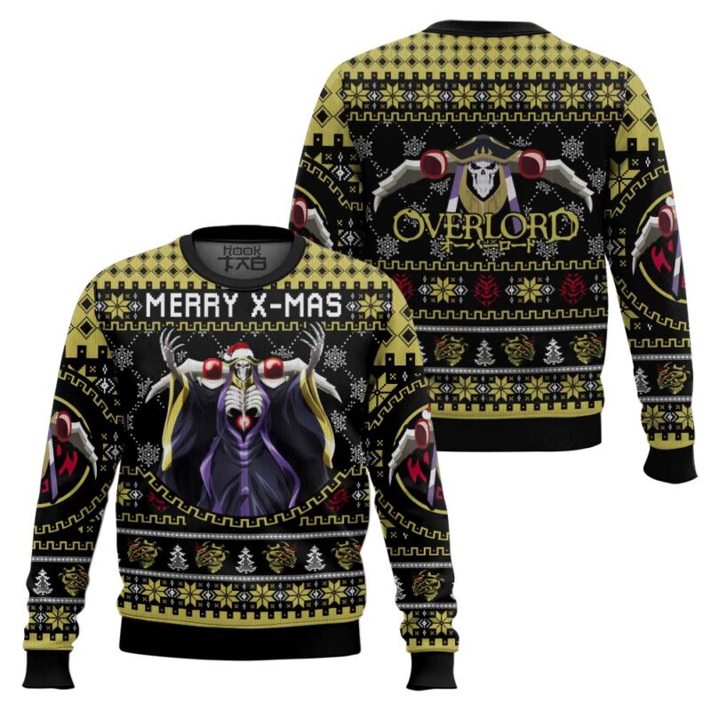 Hooktab Merry X-mass Ainz Ooal Gown Overlord Ugly Christmas Sweater Hooktab Merry X-mass Ainz Ooal Gown Overlord Ugly Christmas Sweater