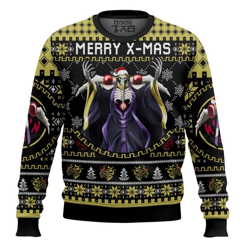 Hooktab Merry X-mass Ainz Ooal Gown Overlord Ugly Christmas Sweater