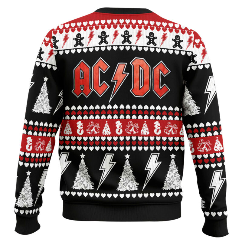 Hooktab Merry Xmas AC/DC Ugly Christmas Sweater Hooktab Merry Xmas AC/DC Ugly Christmas Sweater