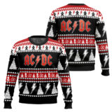 Hooktab Merry Xmas AC/DC Ugly Christmas Sweater