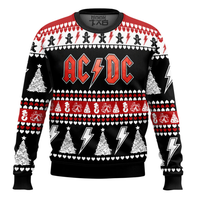 Hooktab Merry Xmas AC/DC Ugly Christmas Sweater