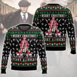 Hooktab Merry Xmas By The Order Of The Peaky Blinders Ugly Christmas Sweater