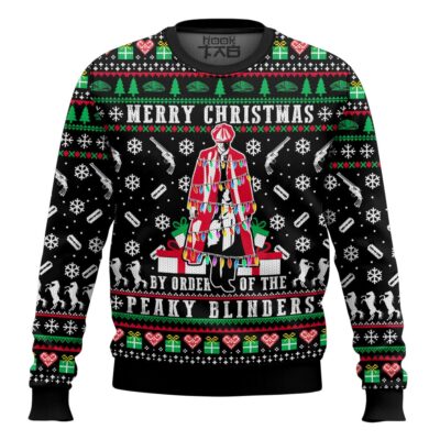 Hooktab Merry Xmas By The Order Of The Peaky Blinders Ugly Christmas Sweater