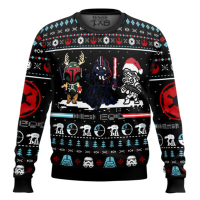 Hooktab Merry Xmas Chibi Star Wars Ugly Christmas Sweater