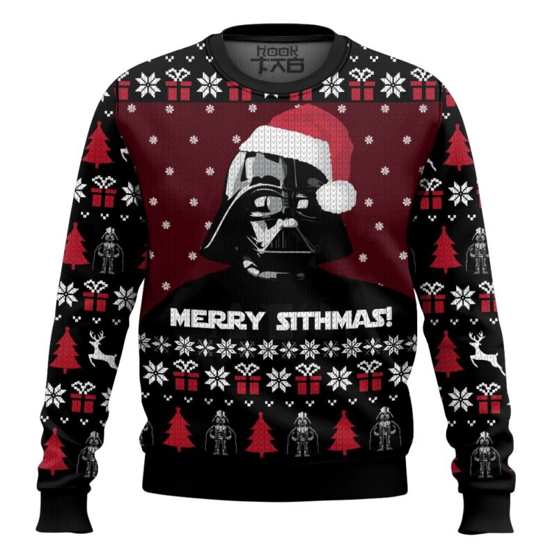 Hooktab Merry Xmas Darth Vader Star Wars Ugly Christmas Sweater
