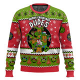 Hooktab Merry Xmas Dudes Teenage Mutant Ninja Turtles Ugly Christmas Sweater