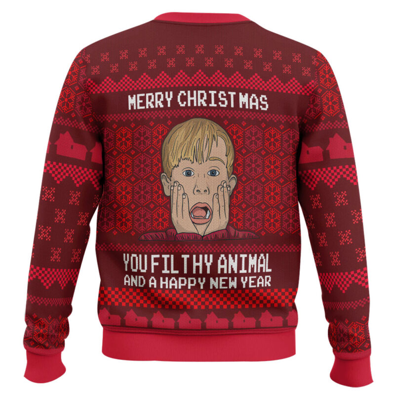 Hooktab Merry Xmas Filthy Animal Home Alone Ugly Christmas Sweater Hooktab Merry Xmas Filthy Animal Home Alone Ugly Christmas Sweater