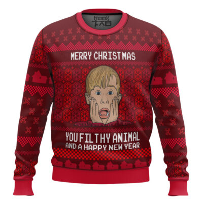 Hooktab Merry Xmas Filthy Animal Home Alone Ugly Christmas Sweater