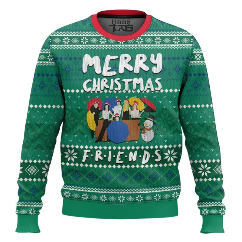 Hooktab Merry Xmas Friends Ugly Christmas Sweater
