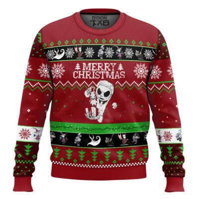 Hooktab Merry Xmas Jack Skellington Ugly Christmas Sweater