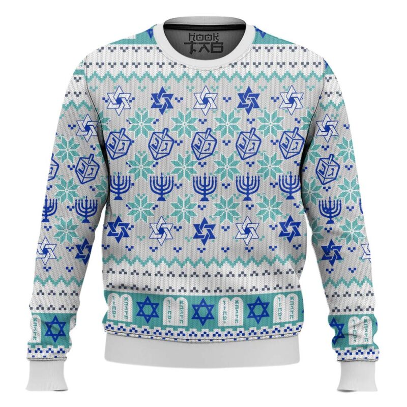 Hooktab Merry Xmas Jewish Ugly Christmas Sweater