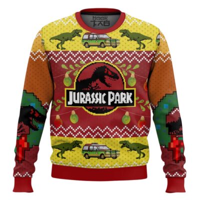 Hooktab Merry Xmas Jurassic Park Ugly Christmas Sweater