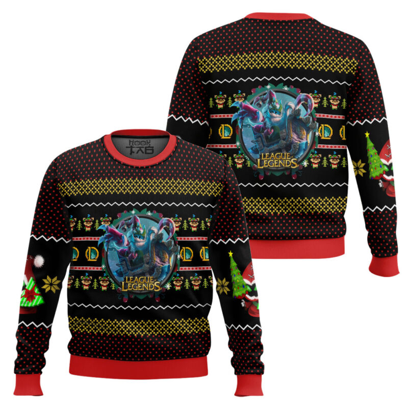 Hooktab Merry Xmas League Of Legends Ugly Christmas Sweater Hooktab Merry Xmas League Of Legends Ugly Christmas Sweater