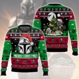 Hooktab Merry Xmas Mandalorian Star Wars Ugly Christmas Sweater