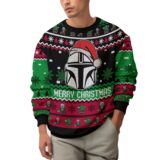 Hooktab Merry Xmas Mandalorian Star Wars Ugly Christmas Sweater