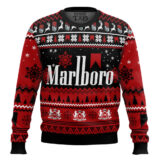 Hooktab Merry Xmas Marlboro Cigarette Ugly Christmas Sweater