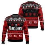 Hooktab Merry Xmas Marlboro Cigarette Ugly Christmas Sweater