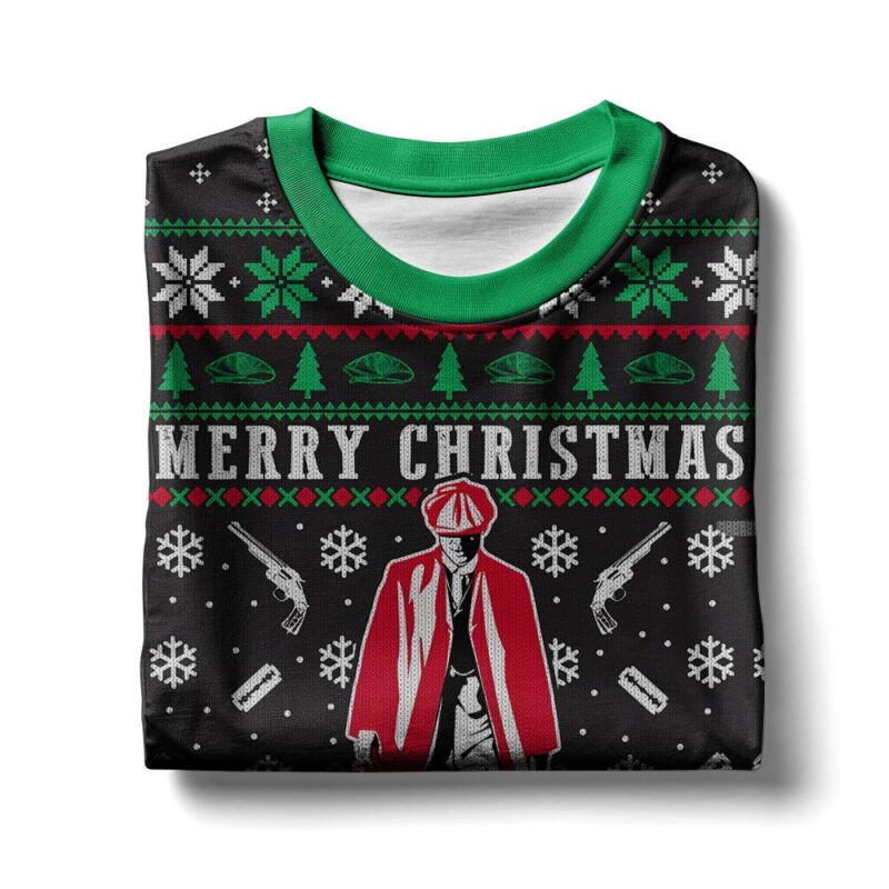 Hooktab Merry Xmas Peaky Blinders Ugly Christmas Sweater Hooktab Merry Xmas Peaky Blinders Ugly Christmas Sweater