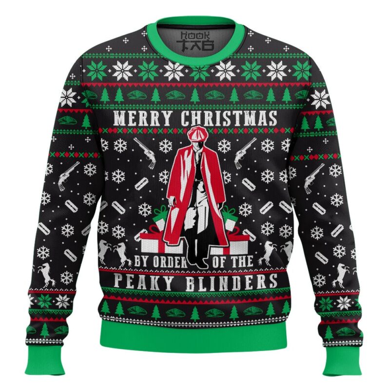 Hooktab Merry Xmas Peaky Blinders Ugly Christmas Sweater